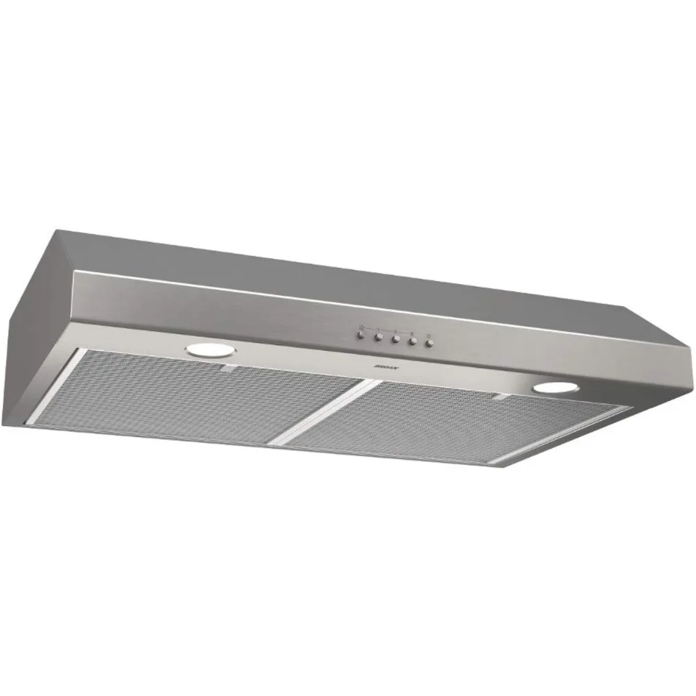 Broan-NuTone BCSQ130SS Three-Speed Glacier Under-Cabinet Range Hood with LED Lights ADA Capable, 1.5 Sones