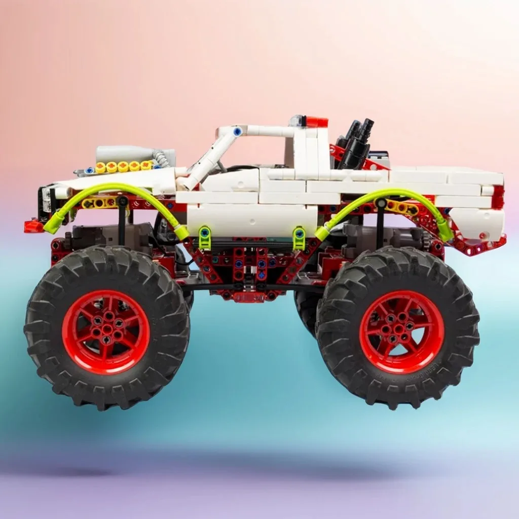 

849 шт. Monster Truck Экстремальный трюковый автомобиль с гигантскими шинами на заказ MOC diy образовательная модель строительные блоки игрушки на день рождения подарок
