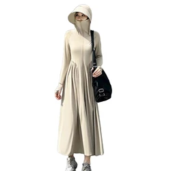 Breathable Ice Silk Uv Long Sleeve Sun protective Clothing For Outdoor Use Hooded Original Scarf Sunscreen