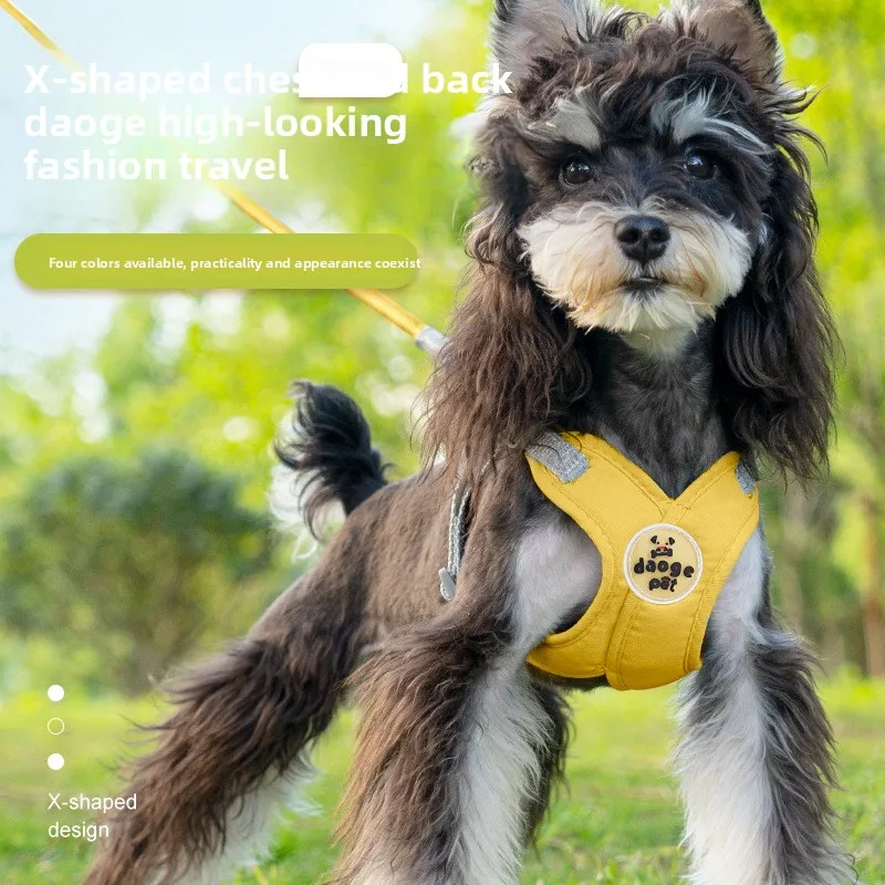 Harness-style dog leash for small dogs, reflective and breathable pet chest harness, dog walking leash
