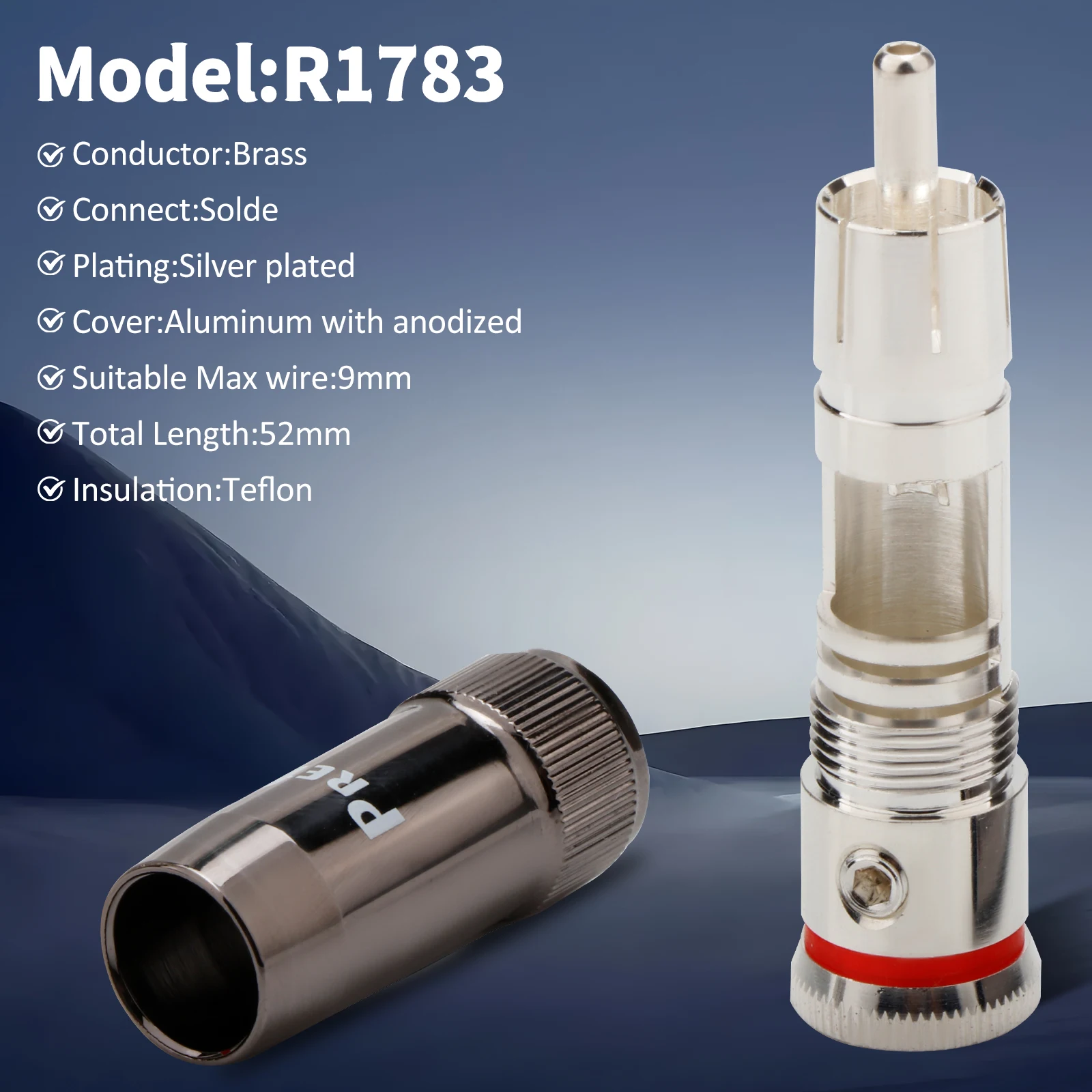 Preffair RCA Plug Berlapis Perak Konektor RCA Solder Self-locking Lotus Head RCA Ekstensi Adaptor Kabel Diy