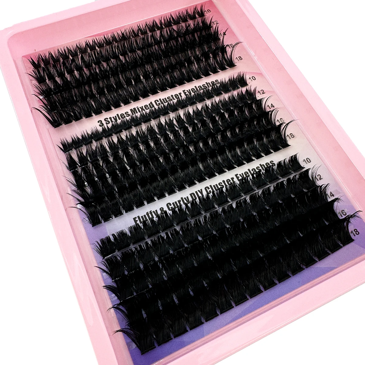 New 14 Rows 5D Fluffy Cluster Lashes 60D/80D/180D Thick Eyelash D/DD Curl 10-18mm Mix Individual Lashes DIY Lash Extensions