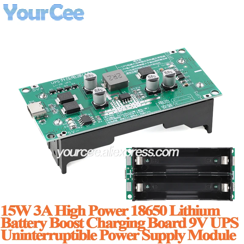 15 واط 3A UPS 18650 بطارية ليثيوم دفعة تصعيد شحن مجلس 5 فولت 9 فولت 12 فولت UPS وحدة إمداد الطاقة غير المنقطعة أثناء الشحن #6
