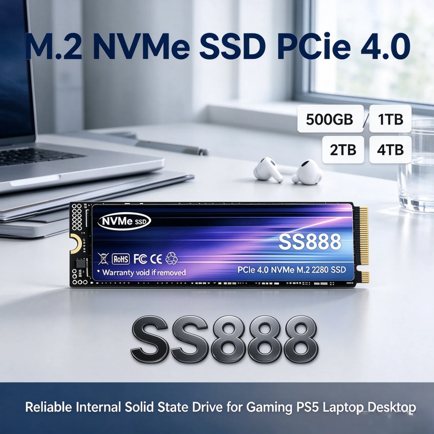 M.2 Nvme 4Tb Pcie 4.0 Ssd - SS888 500GB 1TB 2TB 4TB M.2