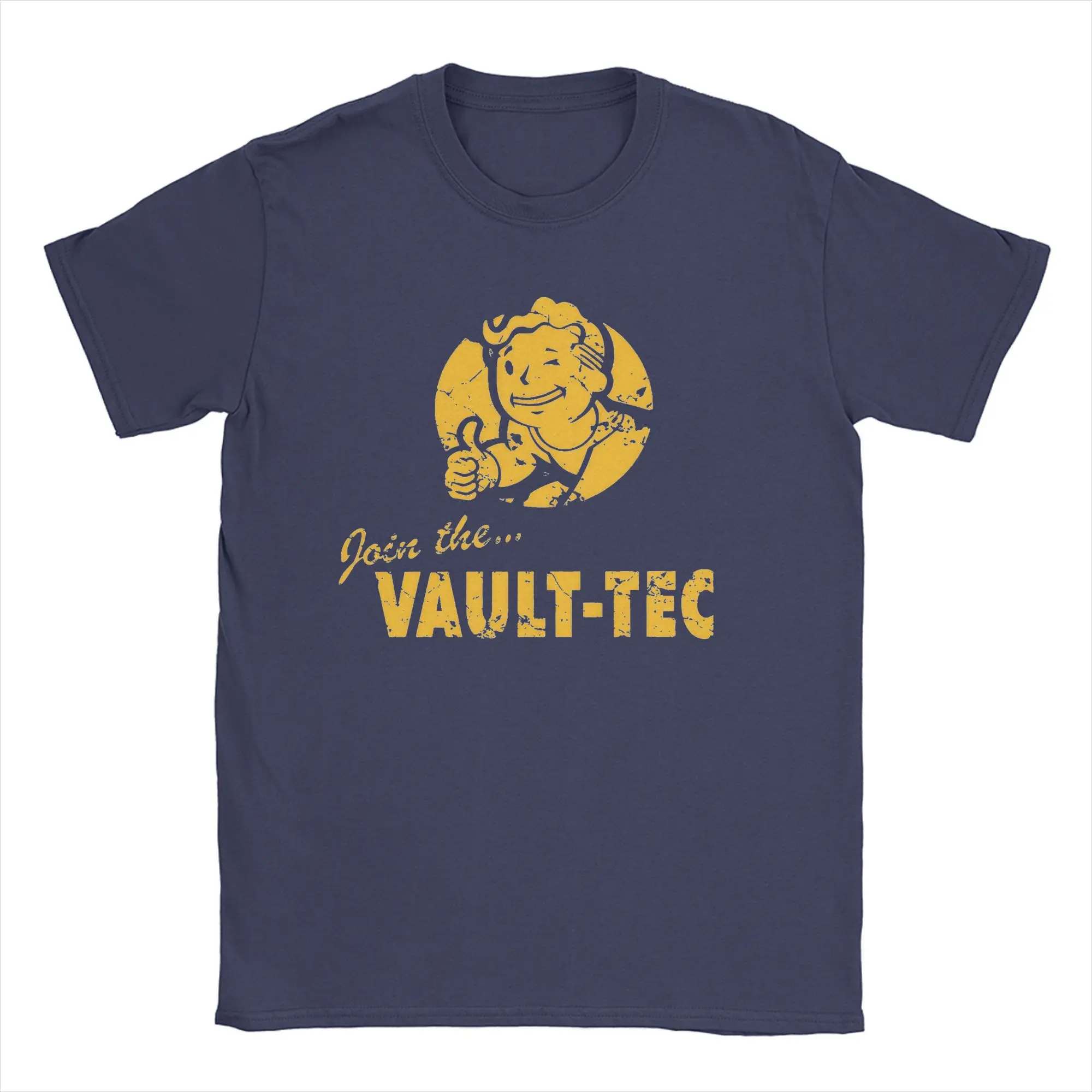 Join The Vaults Tec Fallouts T Shirt for Men Pure Cotton Crazy T-Shirts O Neck  Tee Shirt Short Sleeve Clothes 6XL