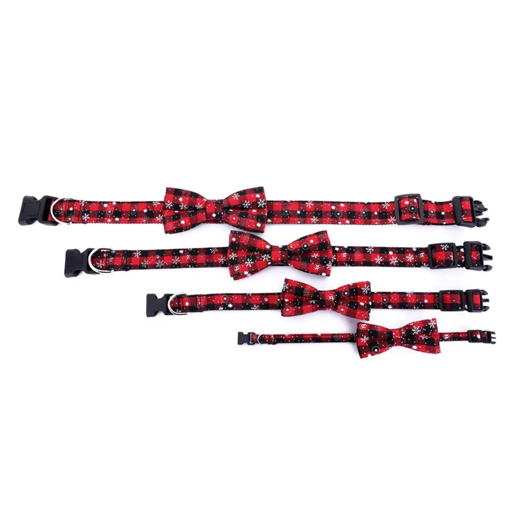 

Pet Adjustable Christmas Pattern Printed Nylon Dog Size For Small Pets Snowflake Design Pet Collar Dog Collar