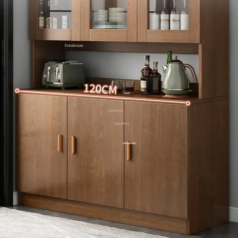 Modern Kitchen Cabinet Multifunctional Wooden Kitchen Cabinet Kitchen Furniture Locker Glass Sideboard Living Room Wine Cabinet