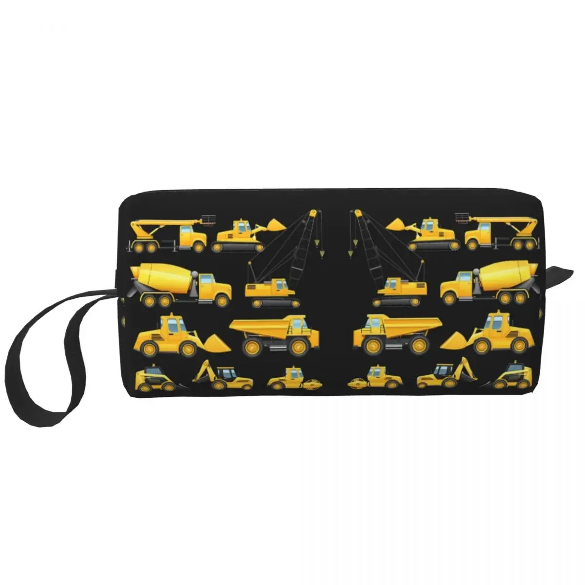 Construction Truck Excavator Makeup Bag Cosmetic Organizer Dopp Kit Toiletry Cosmetic Bag for Women Beauty Travel Pencil Case