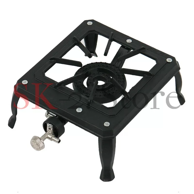 Cast Iron Portable Camping Stove, Multi Burner Butane Propane Gas Cooktop for Outdoor BBQ Hiking Picnic