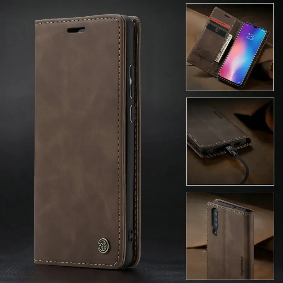 

CaseMe For Xiaomi Mi12 Lite Retro Magnetic Wallet Leather Case For Xiaomi Mi9 9T Redmi K20Pro Luxury Stand Flip Cover Case