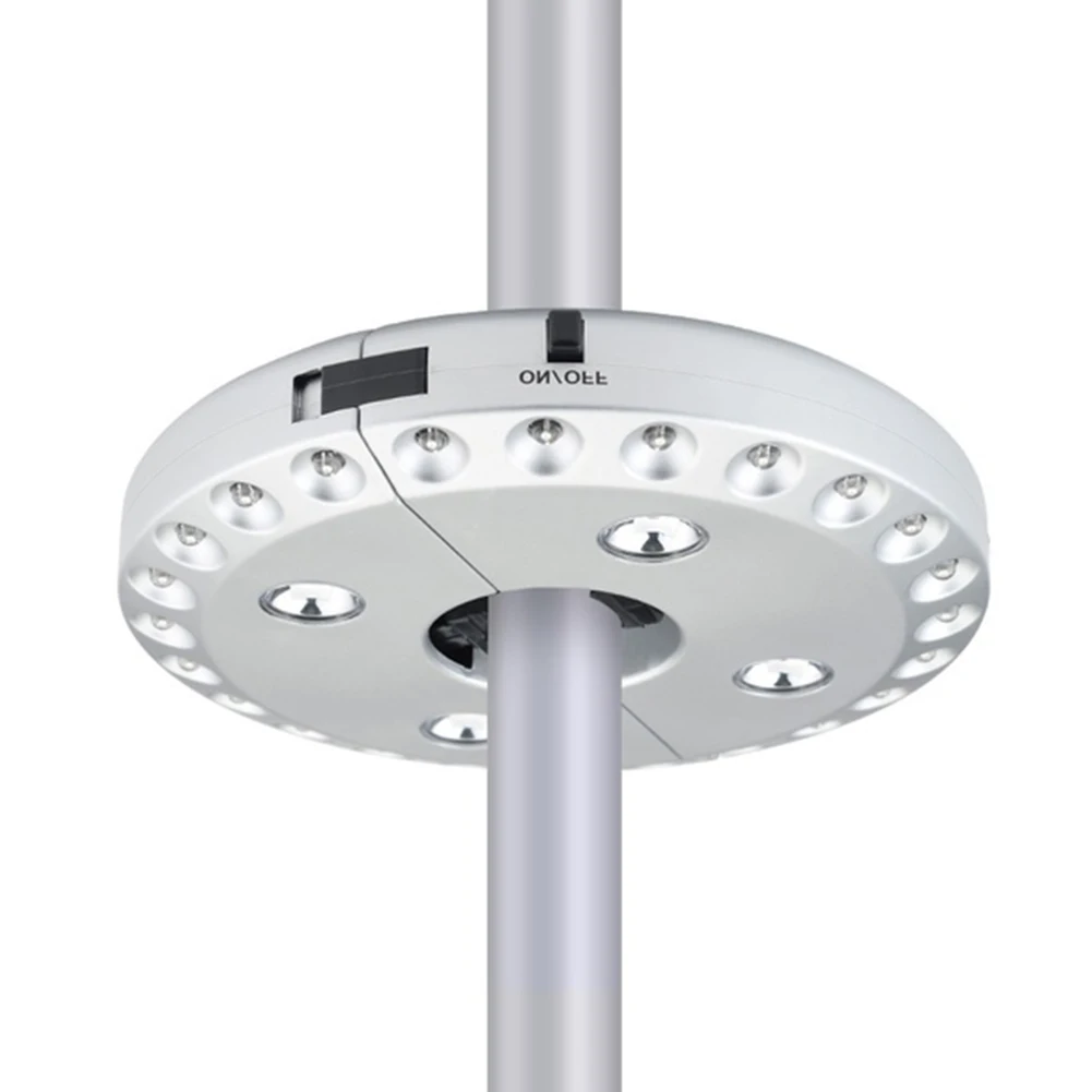 200LM 24 + 4LED في الهواء الطلق الباحة مظلة القطب ضوء حديقة انفصال المحمولة التخييم خيمة مصباح ضوء الطوارئ مع هوك