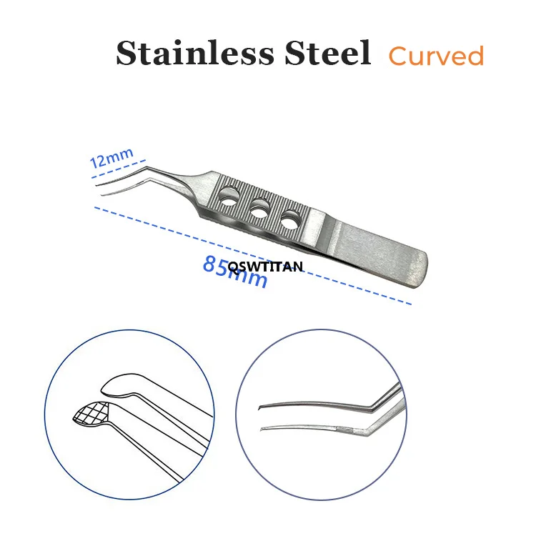 Kleszcze do kapsuloreksji QSWTITAN, stal nierdzewna, łukowe, dwuścienny, tytanowe, okulistyczne, instrumenty chirurgiczne.