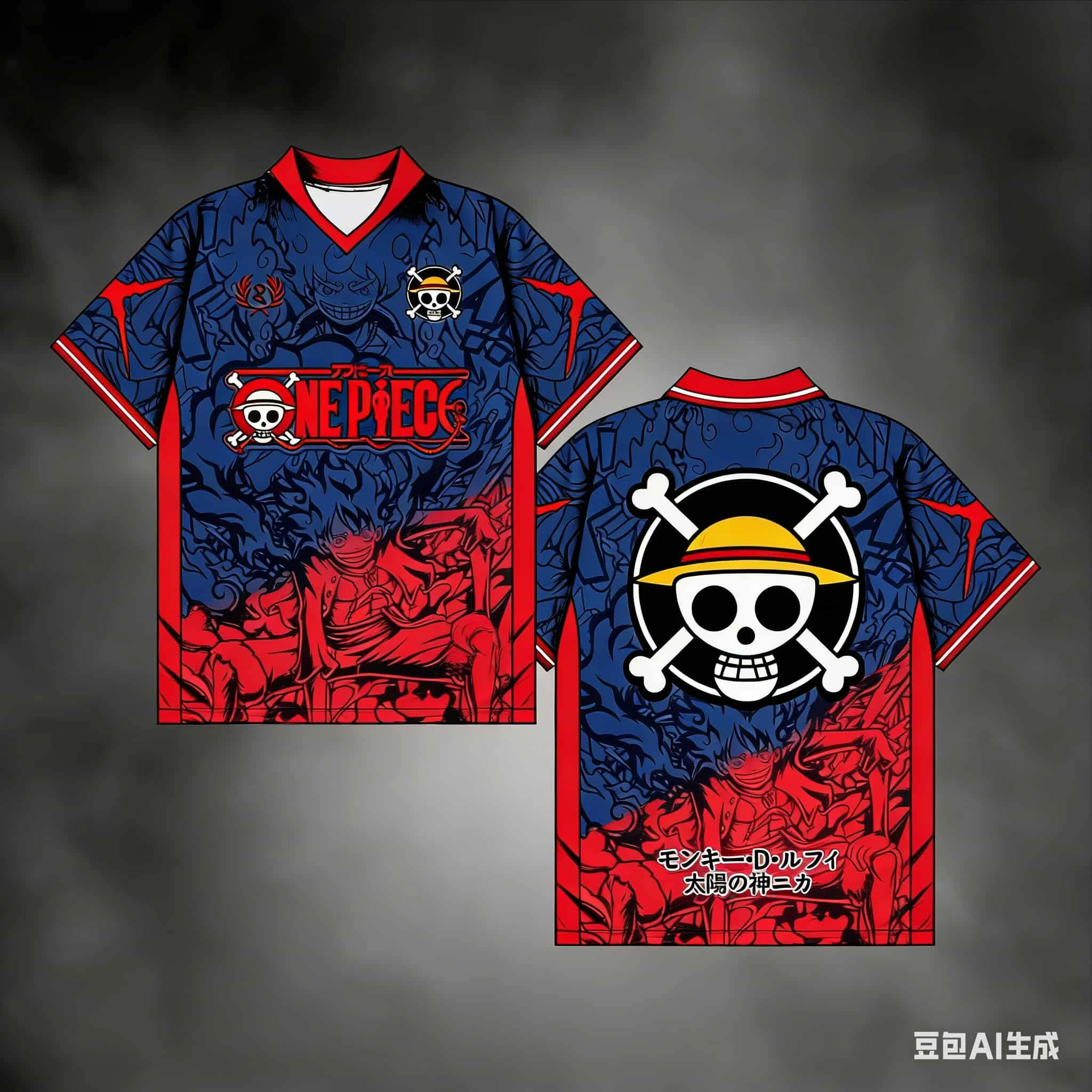 Sommerliches japanisches Manga-T-Shirt der Marke Bandai „One Piece“ mit Strohhut-Piraten-Team-Motiv, schnell trocknend und atmungsaktiv, für Erwachsene und Kinder – Detail 6