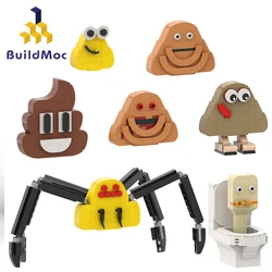 BuildMoc Bou Revenge Building Block Set with Bou/Pou、Poulina、Poop Emojis and Toilet Head Model Toys Children Gifts