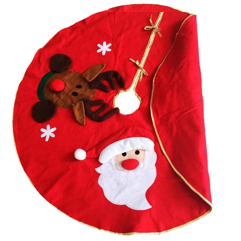 

Christmas Tree Skirt High Quality Thickened Flannelette Cartoon Pattern Xmas Tree Mat Classic Holiday Decoration