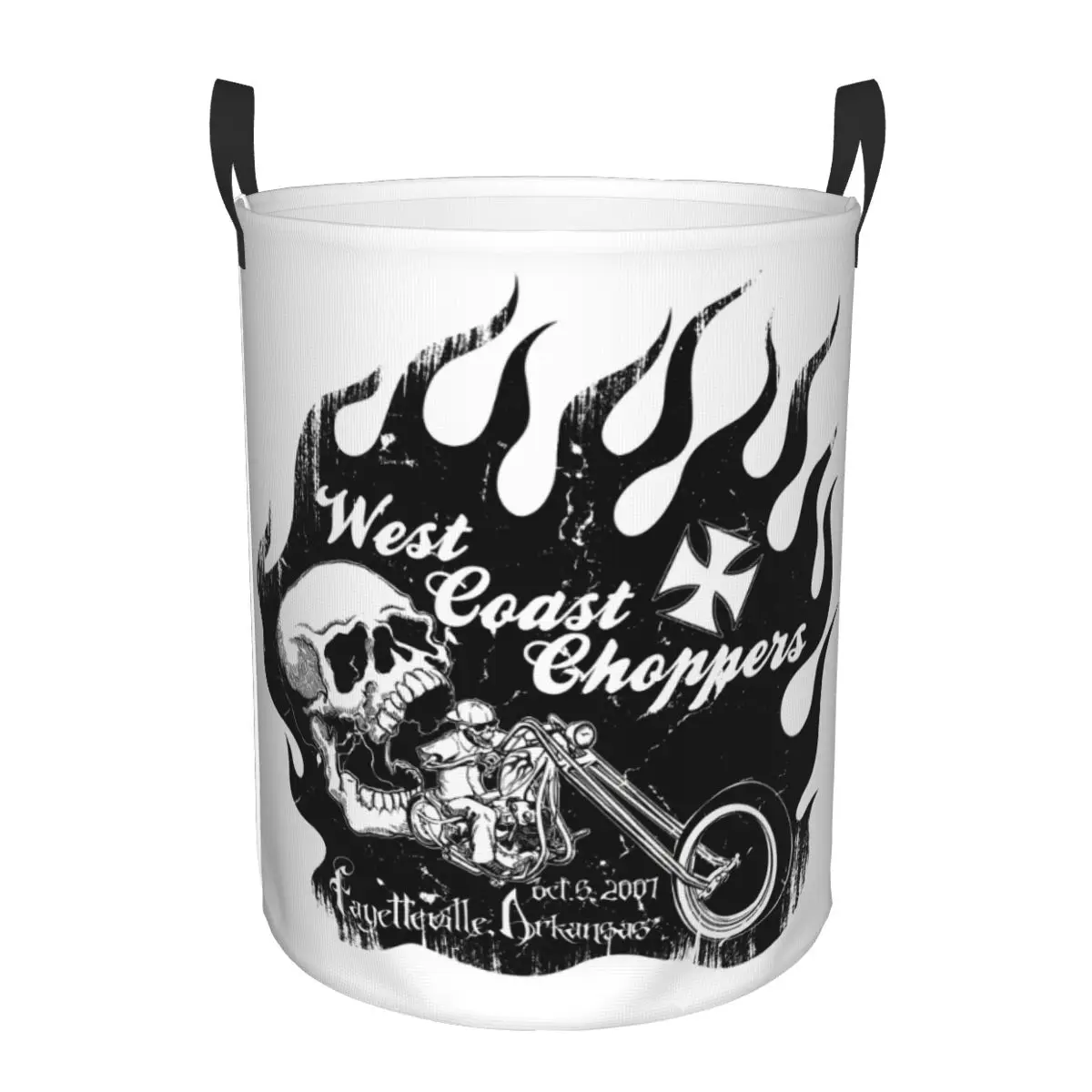 West Coast Iron Cross Skull Chopper Laundry Hamper Large Clothes Storage Basket Toy Bin Organizer for Kids