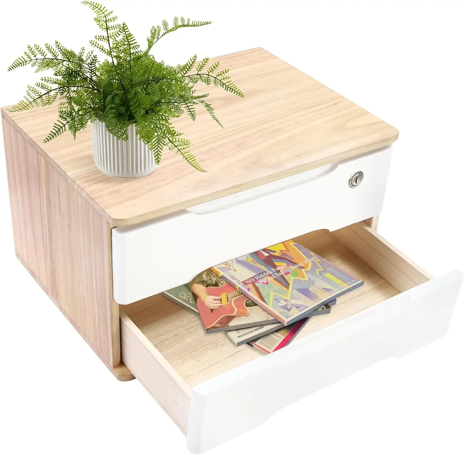 Boîte de rangement de bureau à 2 niveaux, organisation de tiroir de fournitures de bureau avec tiroir verrouillable pour fournitures de bureau, fournitures scolaires
