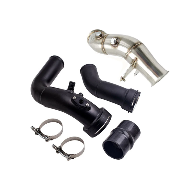 Stainless Steel Downpipe+Aluminum Charge Pipe Kit for BMW N55 M135i M235i M2 335i 435i F 3.0L