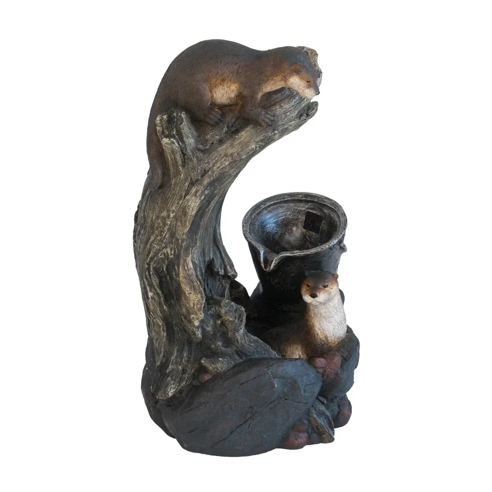 

Decorative Brown Water Fountain Various Shapes Design Light And Pump Polyresin Fountains For Indoor Outdoor Garden Patio Decor