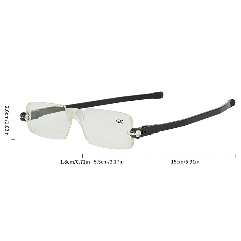 Folding Style Presbyopic Glasses Rotating Reading Glasses High End Small Frame Portable with Glasses Box Mens Glasses