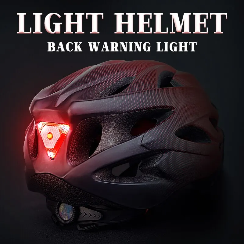 Bike Helmet with LED Tail Light Adult Cycling Helmet Fit 58-62cm Lightweight Breathable Colorful Bicycle Helmets Accessories