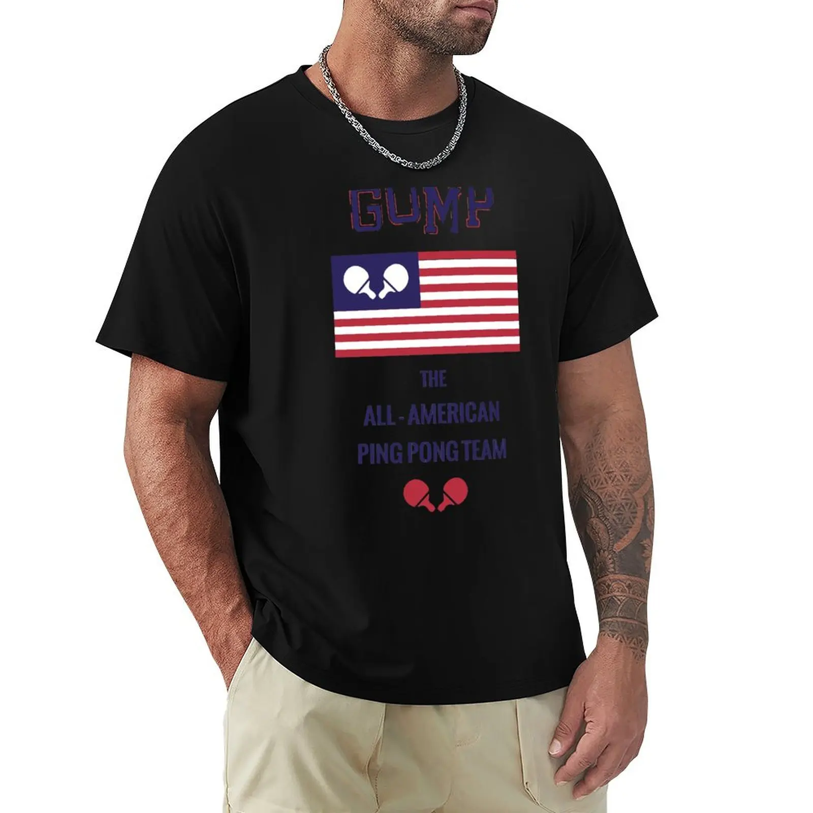 GUMP AMERICAN PING PONG TEAM T-Shirt t shirts for man slim fit T-Shirt