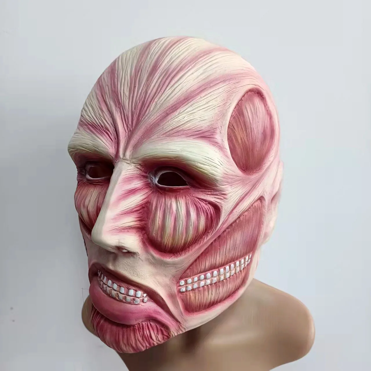Realistische Anatomische Muskel-Textur Vollkopf-Latexmaske Gruselige Muskel-Menschen-Gesichtsmaske Halloween-Maskerade Cosplay-Party-Requisiten – Detail 1