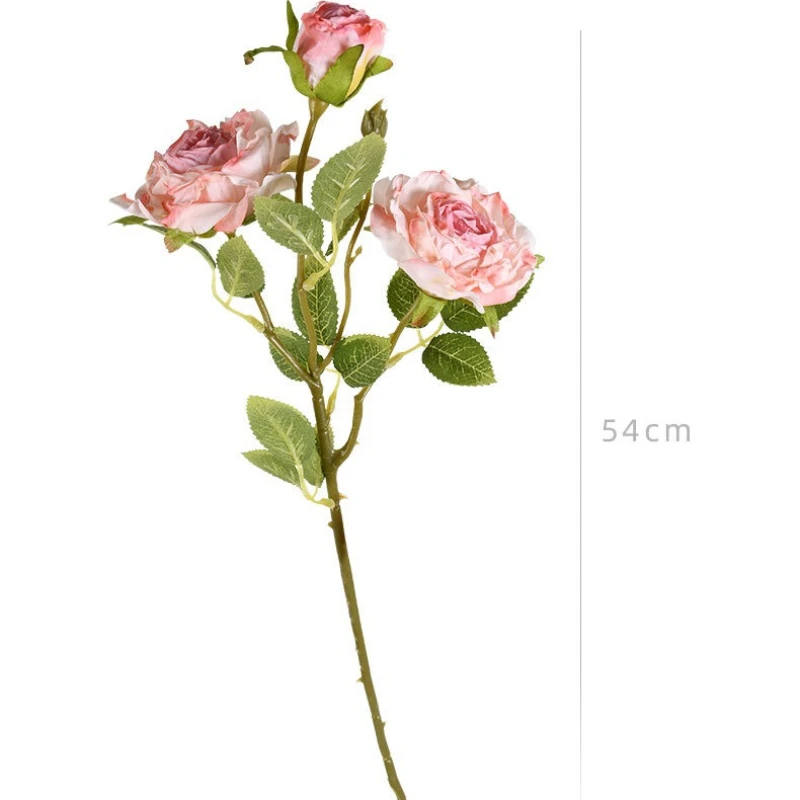 10 Stück Künstliche Blumen Seiden-Diamant-Rosen mit Kohle-Kanten Farbverlauf Retro Kunstblumen Simulierte Rosen Wohnzimmerdekoration – Detail 1