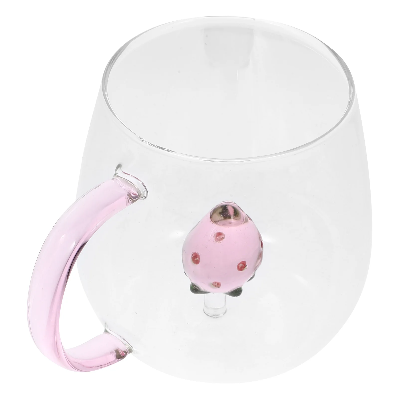 

Borosilicate Glass Cup Cute Strawberry Pattern Coffee Mug Clear Tea Cup Large Capacity Household Milk Cups Water Juice Mug