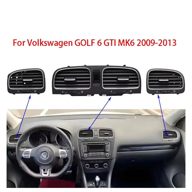 Car Interior Air Conditioning Outlet Center Armrest Air Vent Assembly For VW GOLF 6 GTI MK6 2009 2010-2013 5KD 819 703 5KD819704