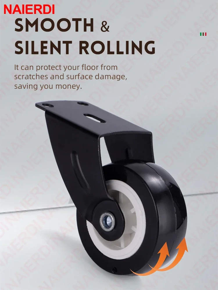 NAIERDI 1/2/4 Pieces Door Bottom Support Wheel Anti-Droop Adjustable Height PP Nylon Furniture Wheels Casters Platform Trolley