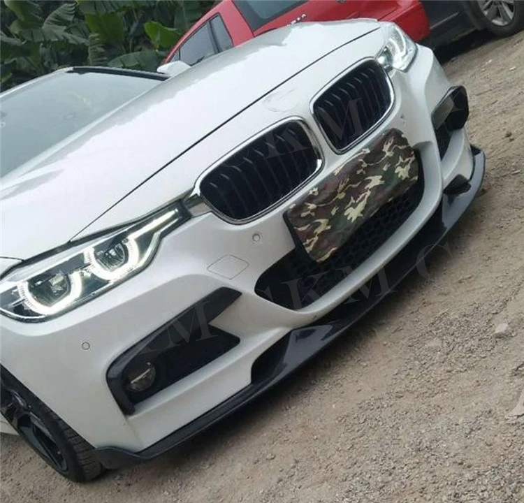 

CKMUUER Carbon Fiber Front Bumper Spoiler Lamp Eyelid Splitters for BMW F30 F35 M Sport 320i 325i 328i 2012-2018 Head Chin