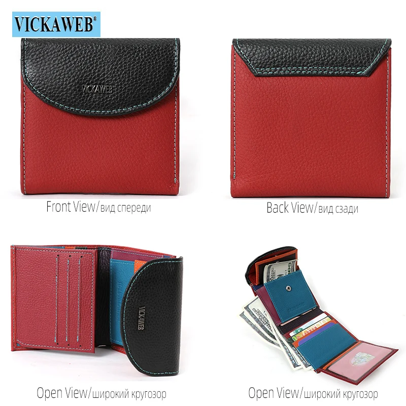 Free Gift 100% Leather Small Wallet Women Fashion Mini Purse Female Hasp Money Bag Ladies Designer Brand Short Red Card Holder