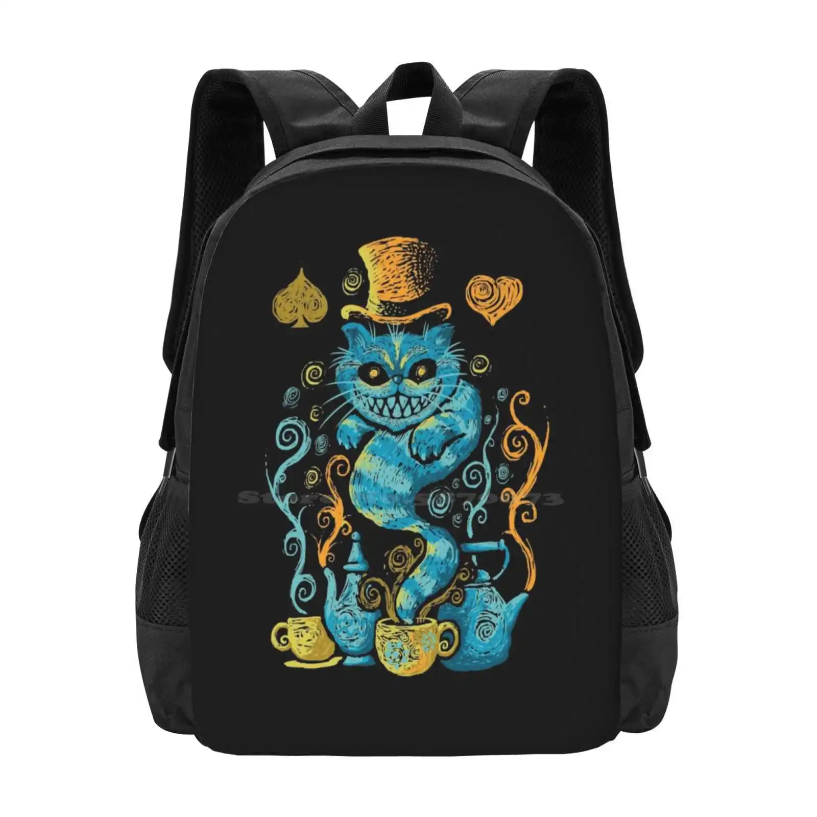 Wonder cat Impressionen Schult aschen Reise Laptop Rucksack van Gogh Impressionismus Katze Tee Hutmacher Popkultur Literatur Tier