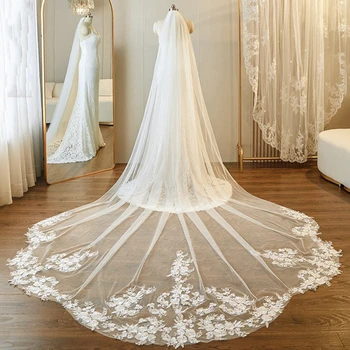 Nieuwe Collectie Wit Ivoor Kathedraal Bruiloft sluier voor bruiden 3*3 M Bruid Bruidssluier Boda bruiloft accessoires welon