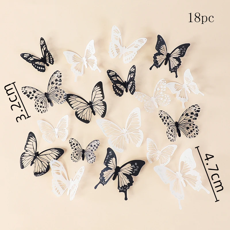 Happy Birthday Decorative Butterflies for Party Cake Decoration Princess Girl Wedding Cake Toppers Dessert Butterfly Decor 3d