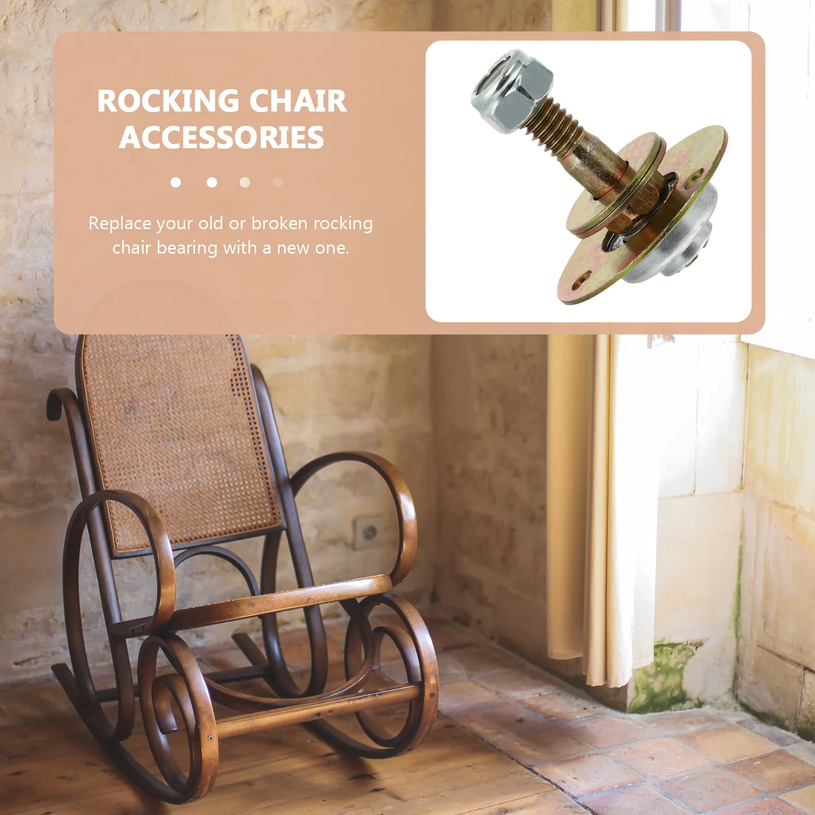 4Pcs M8x45mm Rocking Chair Bearing Sturdy Iron Construction Fine Craftsmanship Furniture Hardware Replacement for Glider Rocker