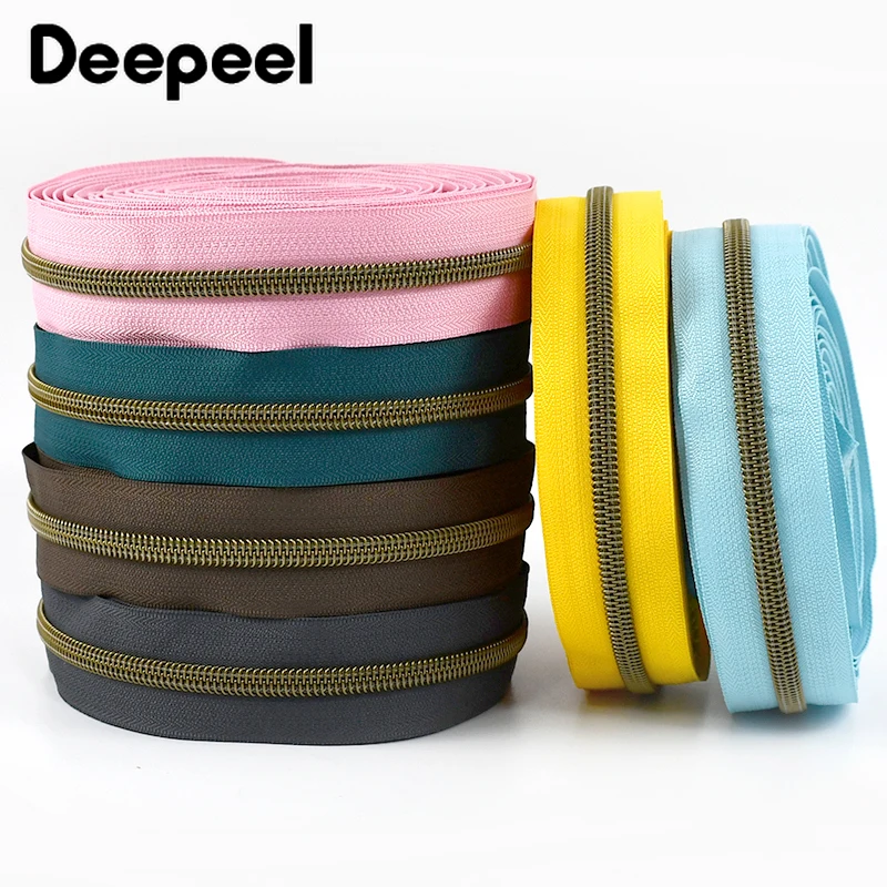 

2/3/4/5/10M Deepeel 5# Nylon Zipper Sewing Zippers Tape By The Meter for Bags Garments Pocket Zips DIY Repair Kit Accessories
