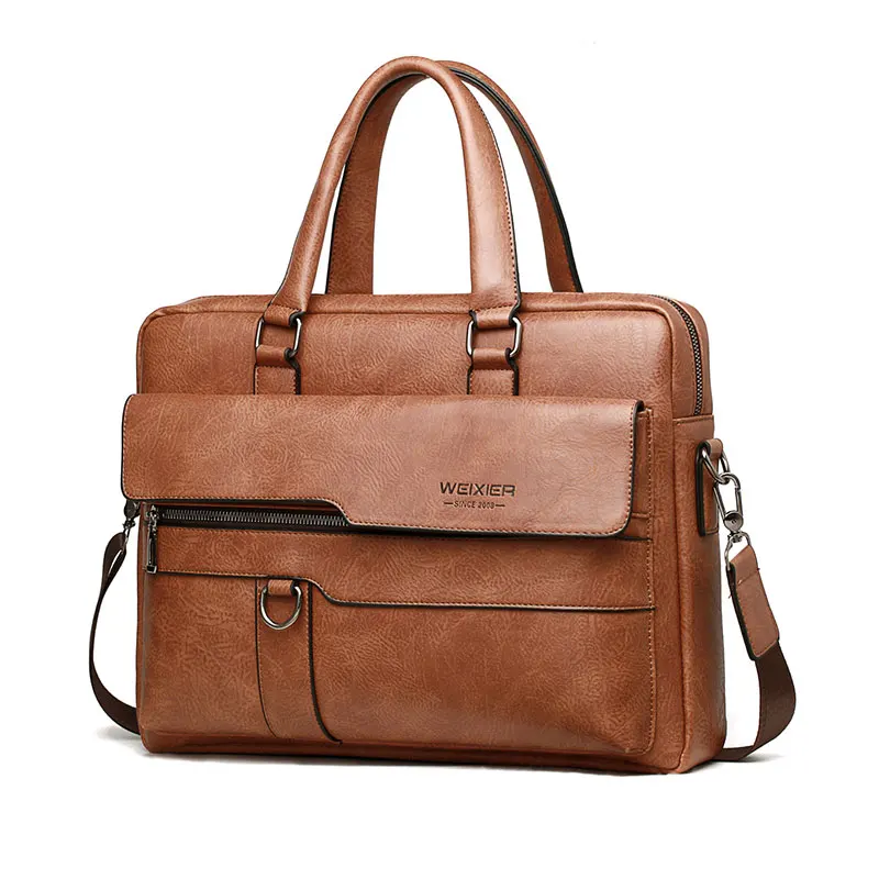 

Hot Men Briefcase Bag High Quality Business Famous Brand PU Leather Shoulder Messenger Bags Office Handbag 14 inch Laptop Bag