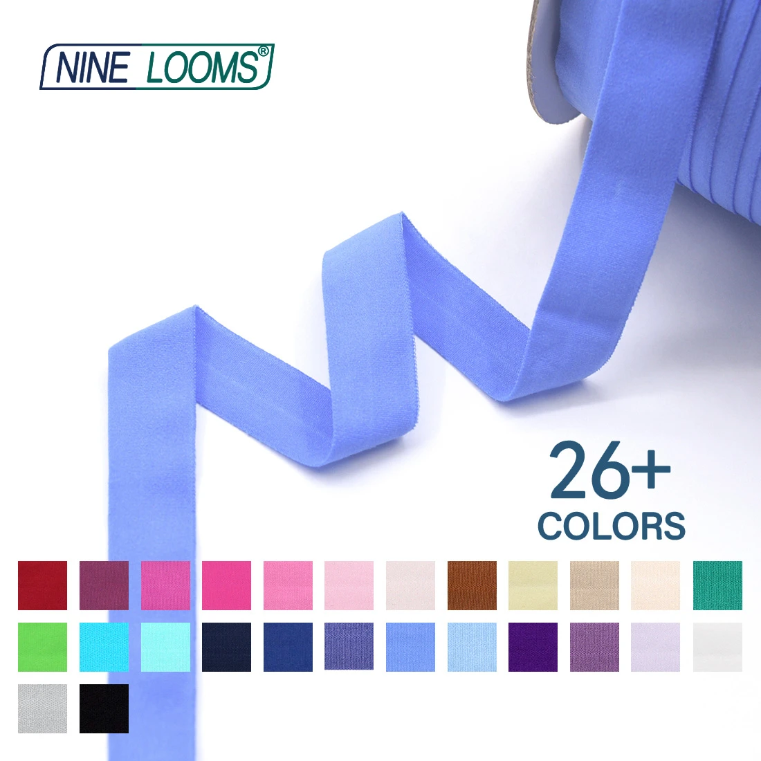 Neun Webstühle matt faltbar elastisch Feind 3/4 "20mm solide nicht glänzende Spandex Band Unterwäsche Dessous Näh besatz 50 Yard von Spule – Detail 21