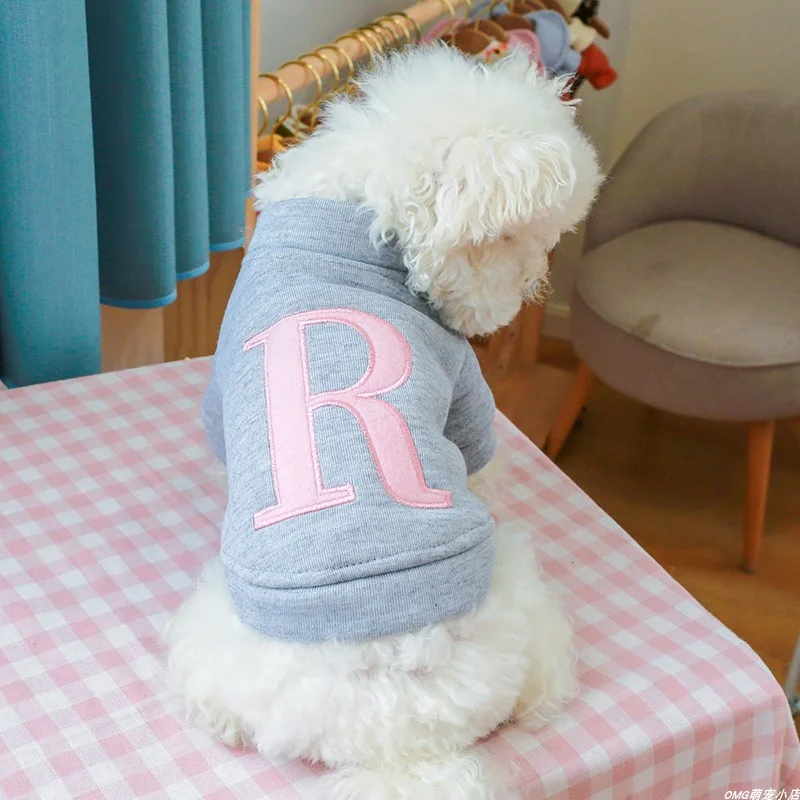 PETCIRCLE Dog Clothes Letter R Sweatshirt Hoodie Fit Small Dog Puppy Pet Cat Spring/Autumn Pet Cute Costume Pet Clothes Coat