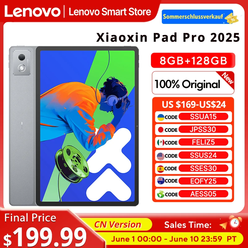 

Original CN Version Lenovo Xiaoxin Pad Pro 2025 12.7 inch Tablet Dimensity 8300 2.9K 144Hz Display 10200mAh Android 14 Pad PC