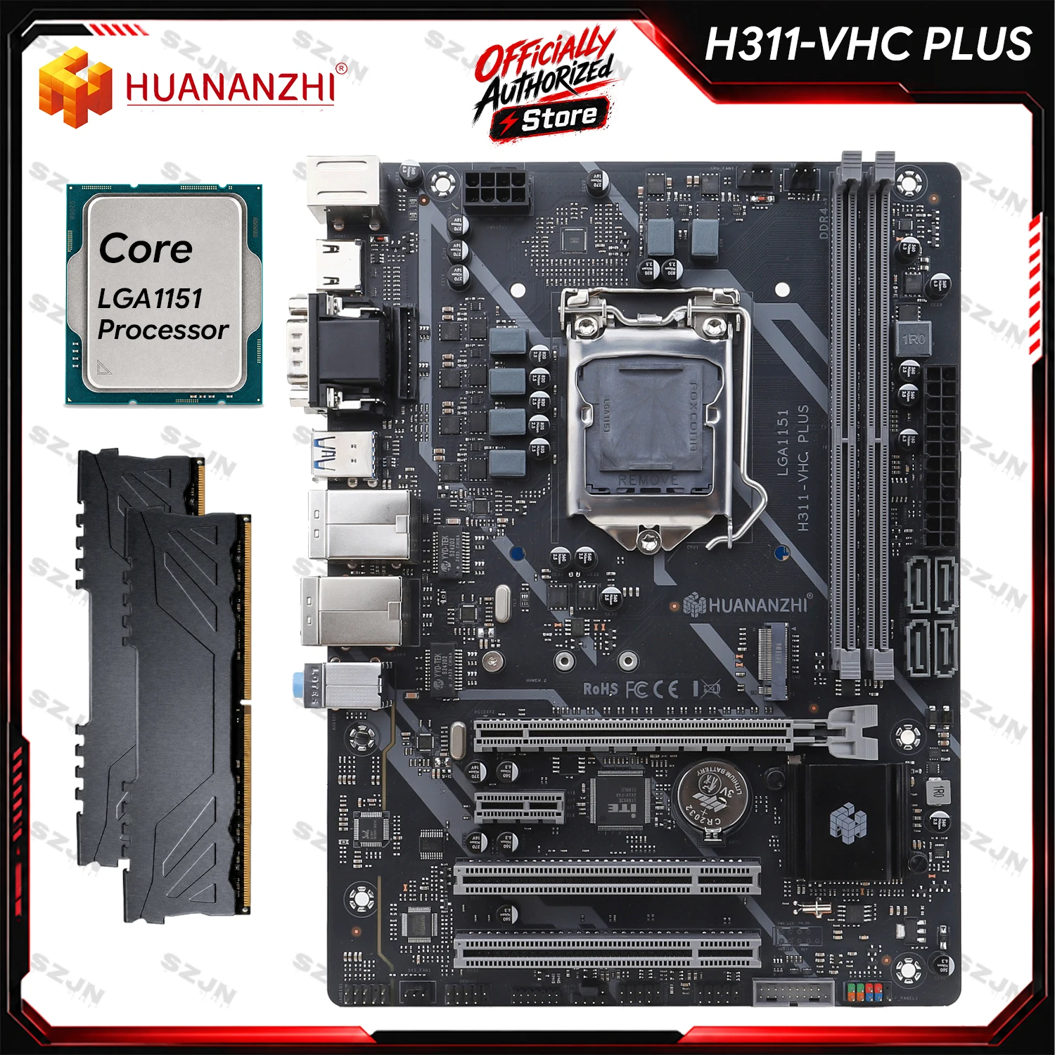 HUANANZHI H311-VHC PLUS V3.0 Motherboard LGA1151 Intel Core i3 i5 CPU DDR4 Memory M.2 NVMe Dual LAN Desktop PC DIY Kit Combo