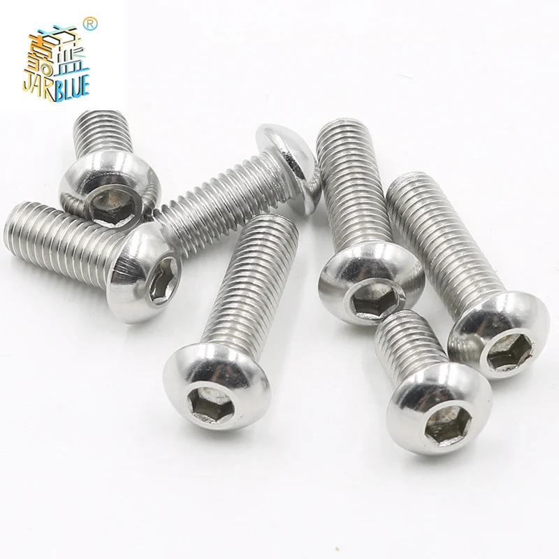 

100pcs/lot M2 M2.5 M3 M4 M5 304 Stainless Steel Hexagon Hex Socket Button Head Screw Bolts Round Flat Head Screw Standoff