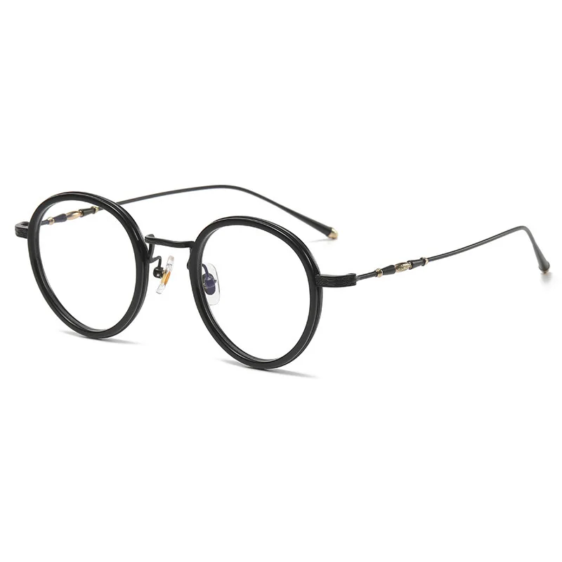 ARLT-5920 ultra-light pure titanium acetate glasses frame retro round small face myopia glasses frame can be equipped with degre