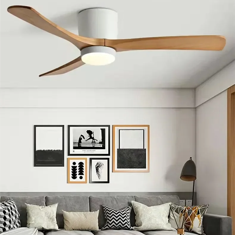 Low Floor Modern Ceiling Fans No Light 36 42 48 56 Inches DC Motor Reversible Blades Remote Control Led Fans Lamp With Lights