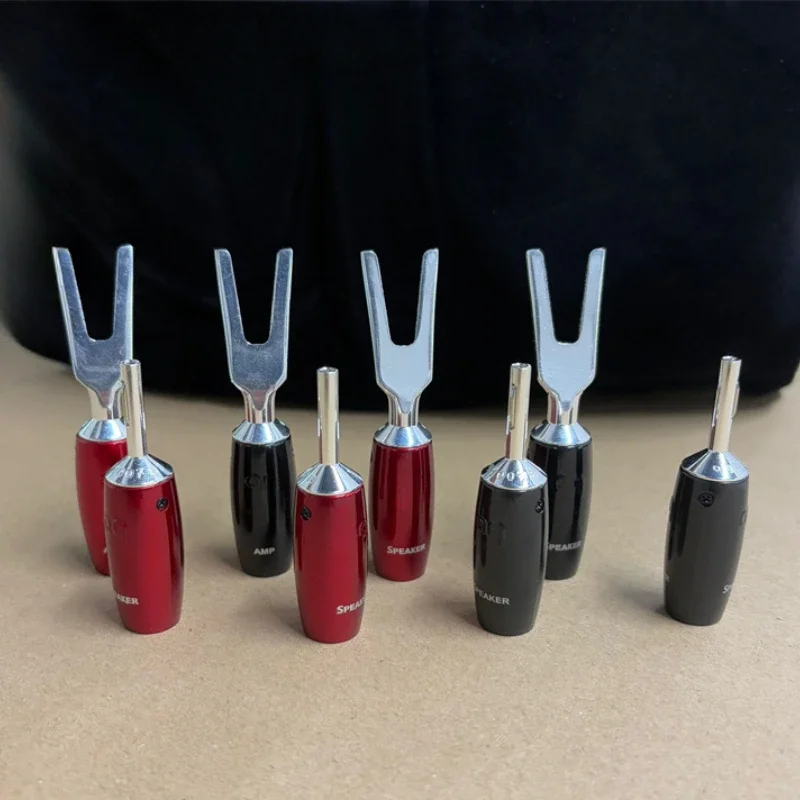 Adaptador de Audio HiFi serie 1000, Conector de pala de enchufe Banana plateado para enchufes de Cable de altavoz DIY