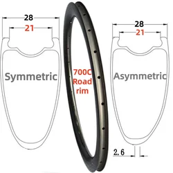 280g T800 28mm Wide(inner 21mm) 700C Carbon Road Disc Rim Depth 30mm 35mm 40mm 45mm 55mm 50mm 60mm 700c Road Carbon Bike Wheel