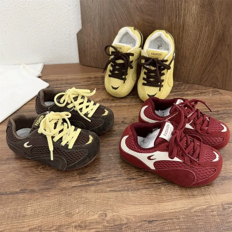 2025 Autumn Boys Girls Baby Children's Sneaker Mesh Low-top Non-slip Running Shoes Toddler All-match Breathable Walking Shoes