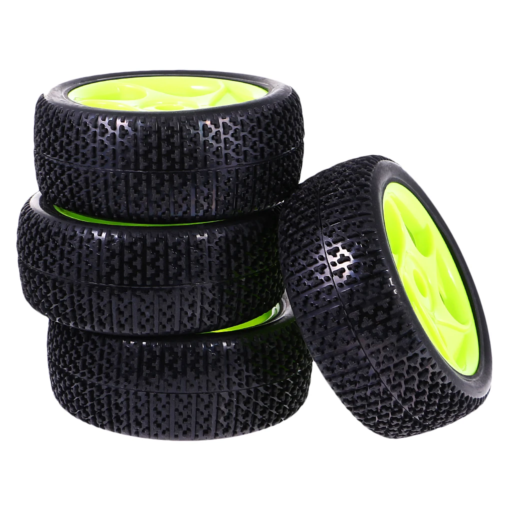 

1/8 Buggy Tires RC Racing Tyre Set Hard Rubber Wheel and Plastic Rim for HSP HPI RC Car Accessories